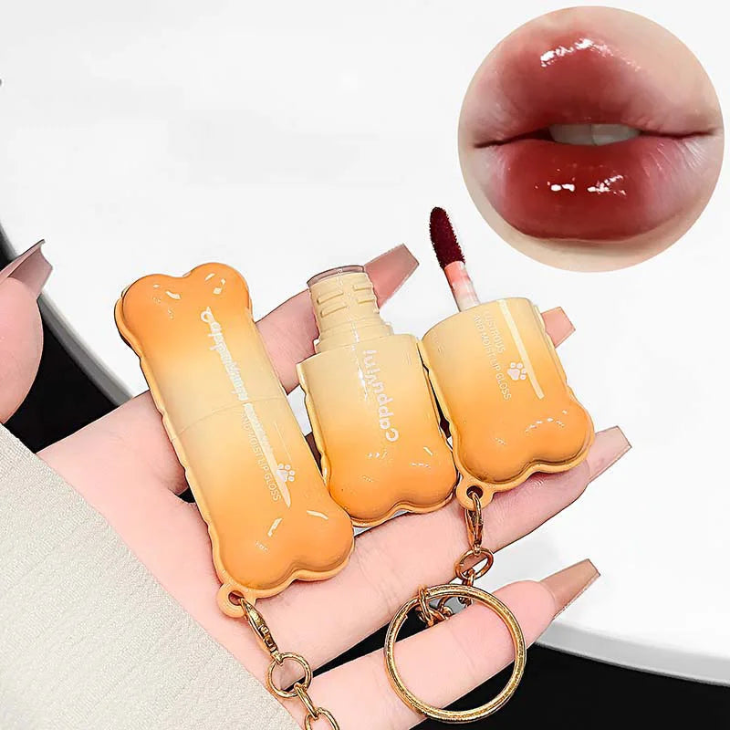 Cappuvini Bear Doodle Mirror Lip Gloss | Shiny Nude Lip Glaze Lip Gloss QXL