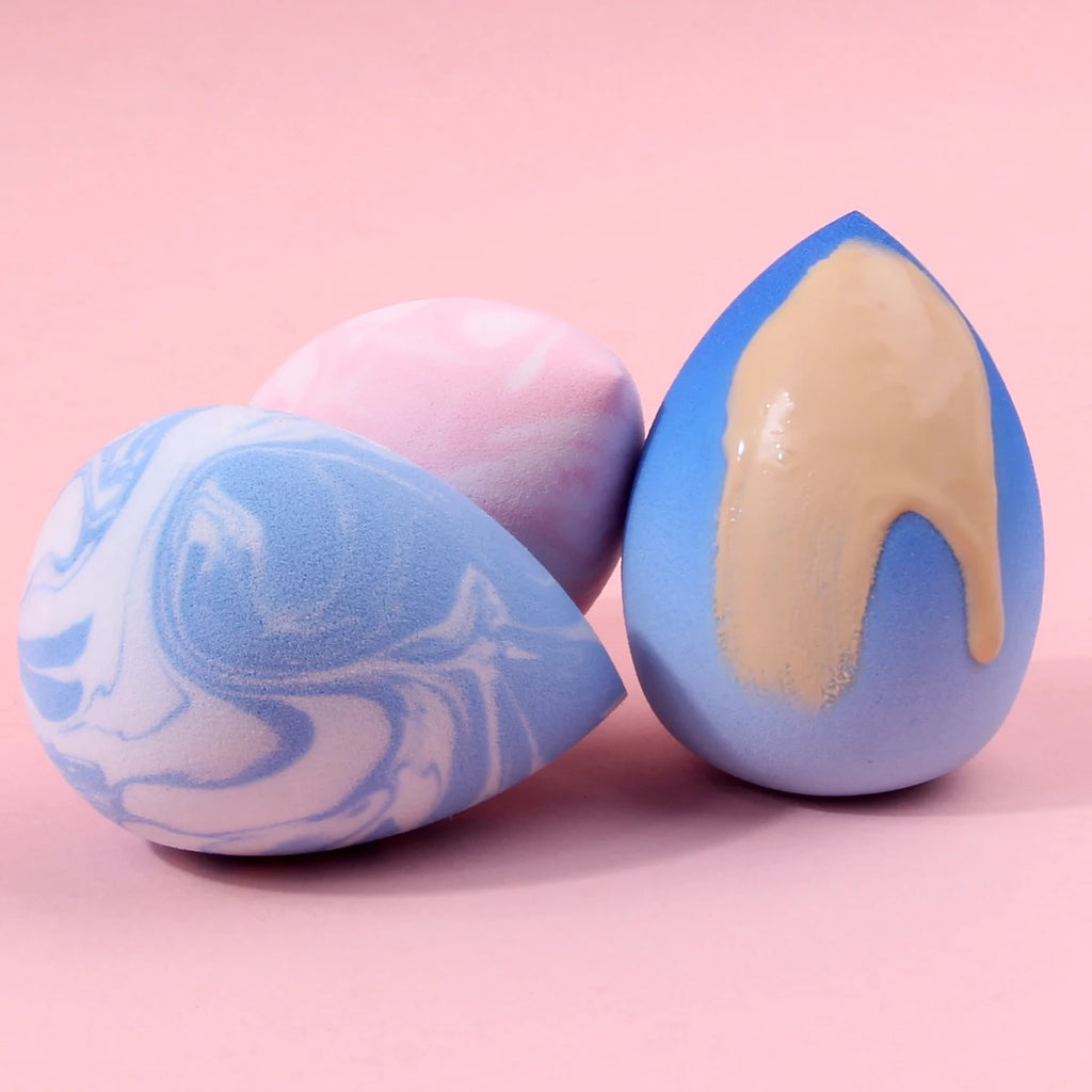 KOSSHOW 3-Pack Marble Makeup Sponge Blender for Foundation Makeup Sponge Blender QXL