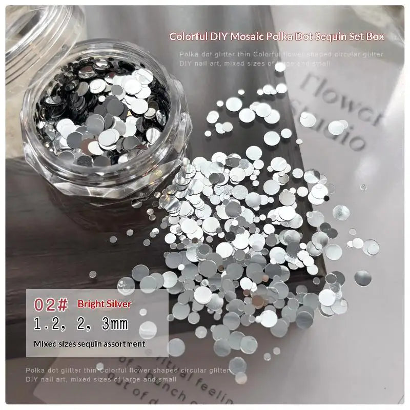 Mini Heart Nail Glitter Sequins | Colorful Sparkling Nail Art Nail Glitter Sequins QXL Silver