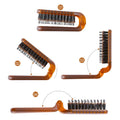 Boar Bristle Foldable Pocket Hair Brush | Amber Travel Comb Foldable Hair Brush QXL one size