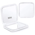 Compact Folding Pocket Makeup Mirror – 30X Magnification Compact Makeup Mirror QXL White