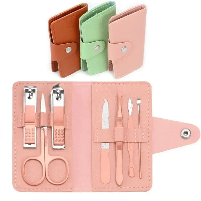 7-Piece Manicure Pedicure Nail Care Kit with PU Leather Case Nail Care Kit QXL