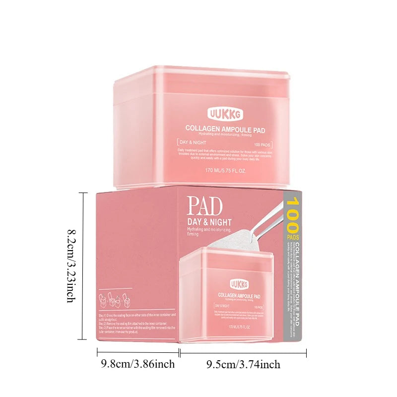 100-Pack Collagen Makeup Remover Pads – Hydrating Daily Cleanse Makeup Remover Pads QXL