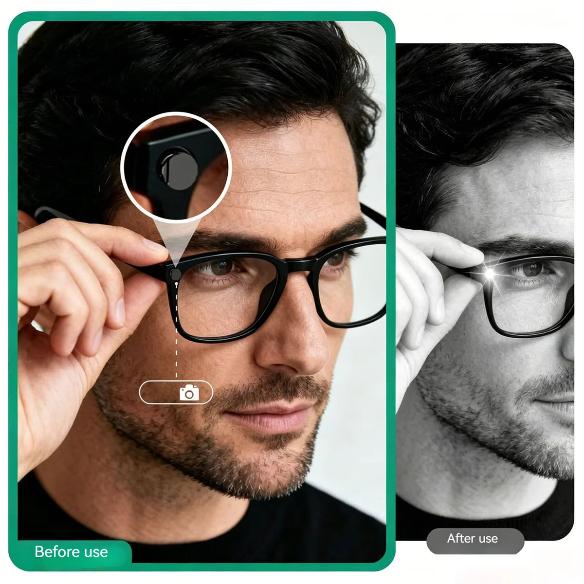 LED Privacy Blocker Cover for Meta Smart Glasses | Camera Shield Smart Glasses Accessory QXL