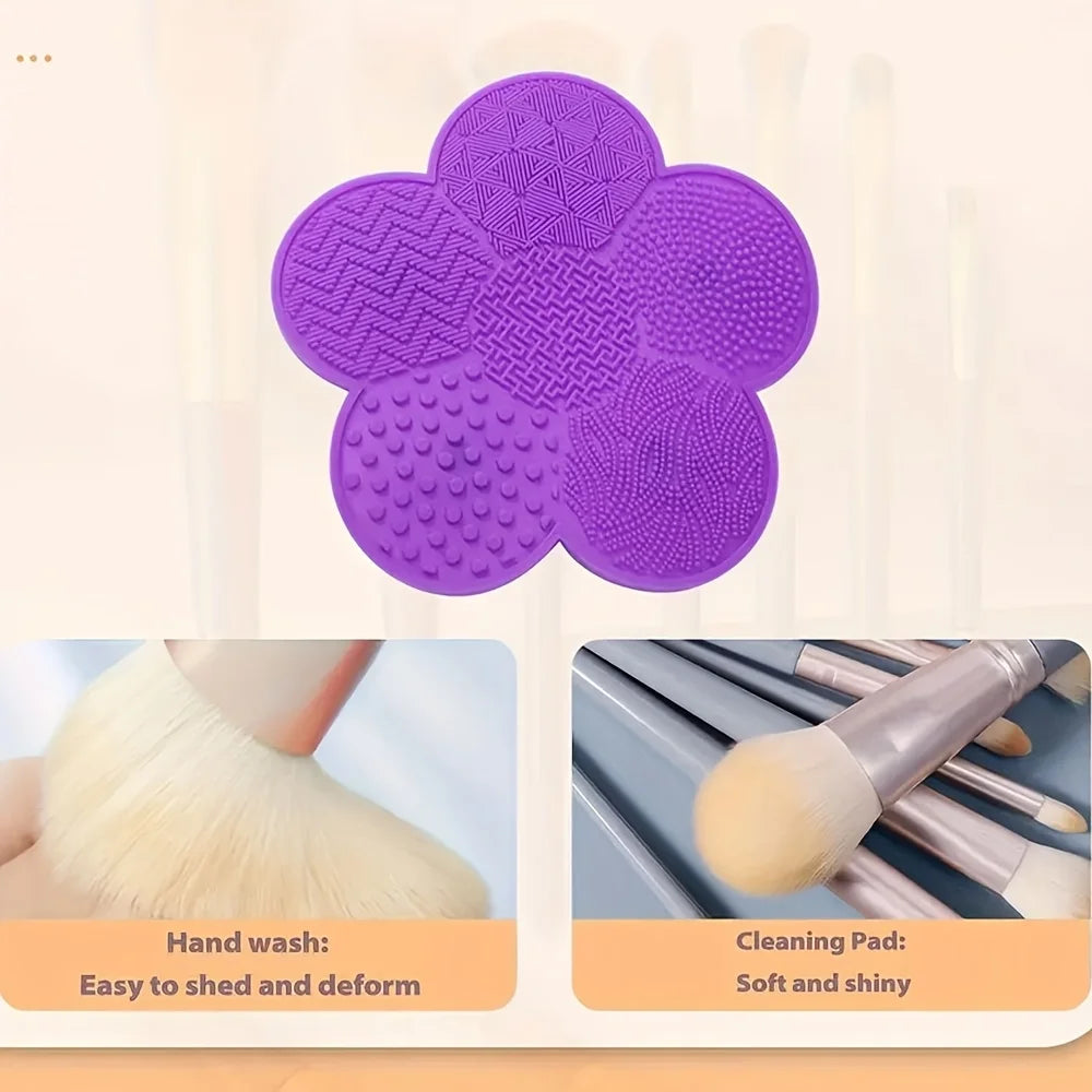 Silicone Flower Makeup Brush Cleaning Pad with Suction Cup Brush Cleaning Pad QXL