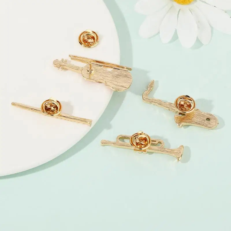 Musical Instrument Enamel Brooch Pin | Trumpet Violin Saxophone Enamel Brooch Pin QXL