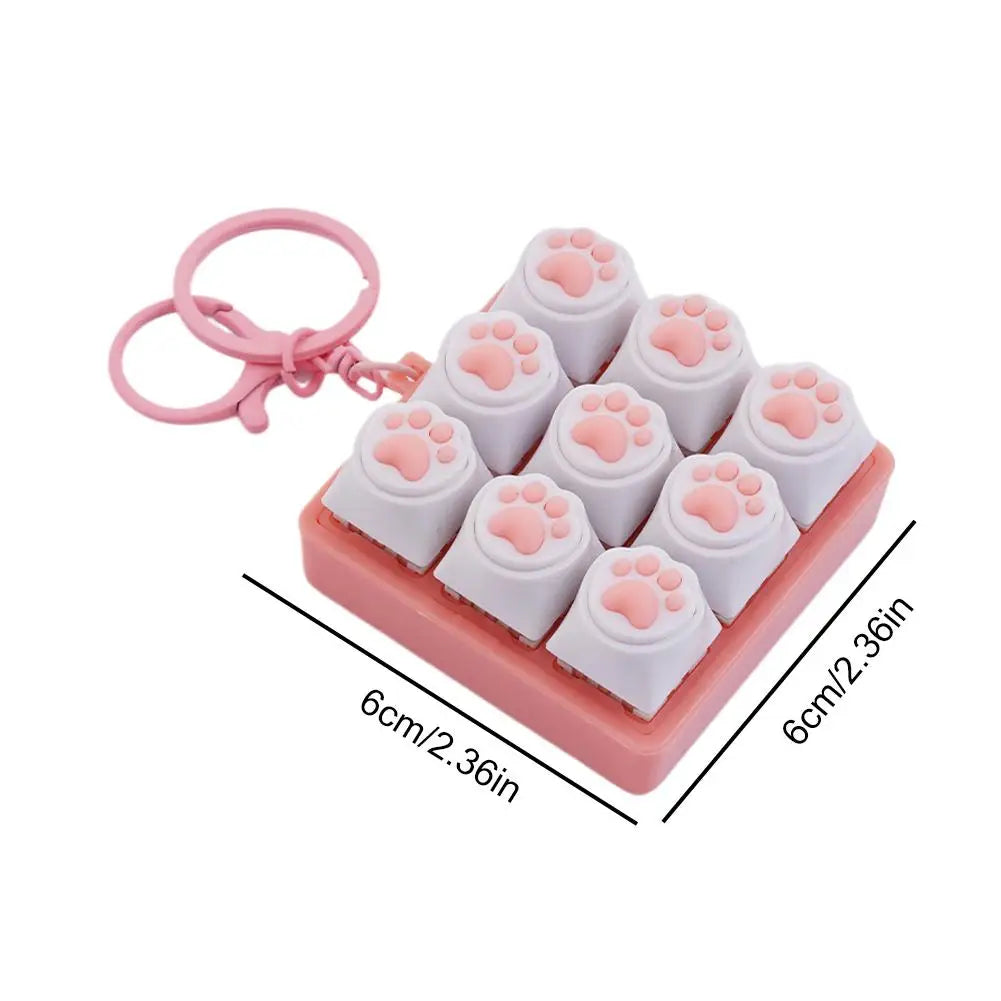 Mini Keyboard Fidget Clicker Toy | Paw Print Keycap Gadget Fidget Clicker Toy QXL