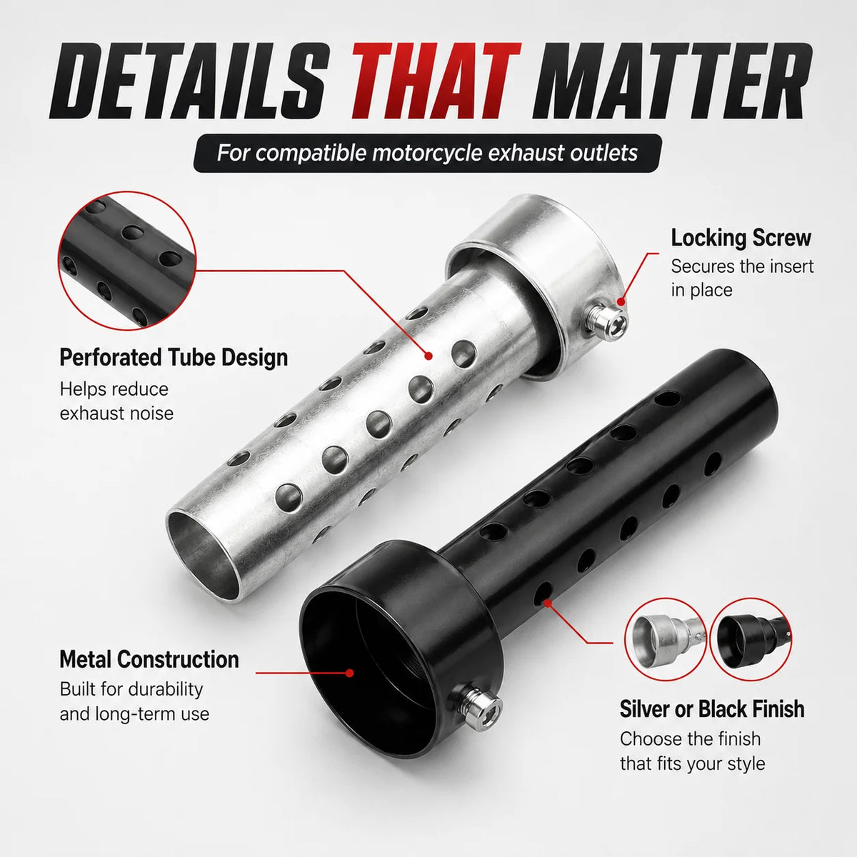 Motorcycle DB Killer Exhaust Muffler Insert Baffle 35–60mm Exhaust Muffler Insert QXL