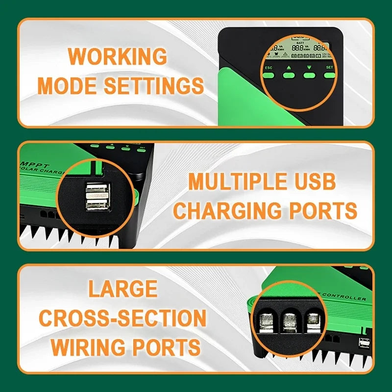 Dreamburgh MPPT Solar Charge Controller 12/24V WiFi 10A–60A Solar Charge Controller QXL