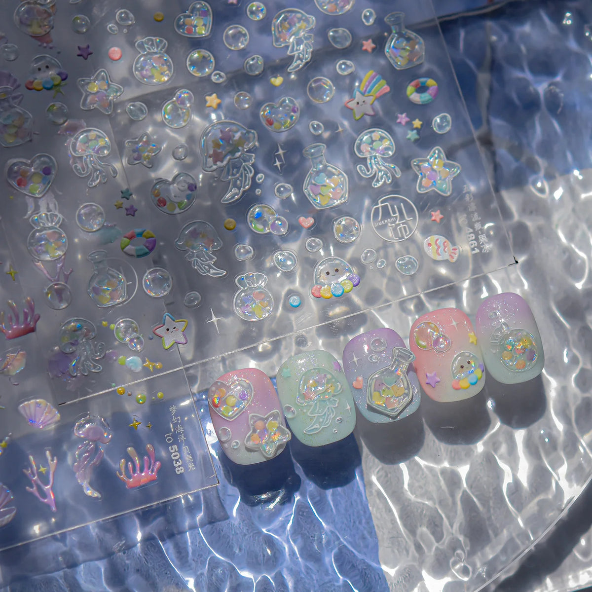 5D Ocean Nail Art Stickers – Jellyfish, Stars & Summer Decals Nail Art Stickers QXL