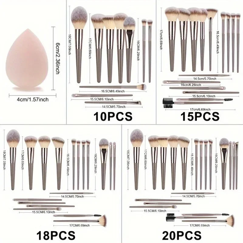 16-Piece Champagne Gold Professional Makeup Brush Set Makeup Brush Set QXL