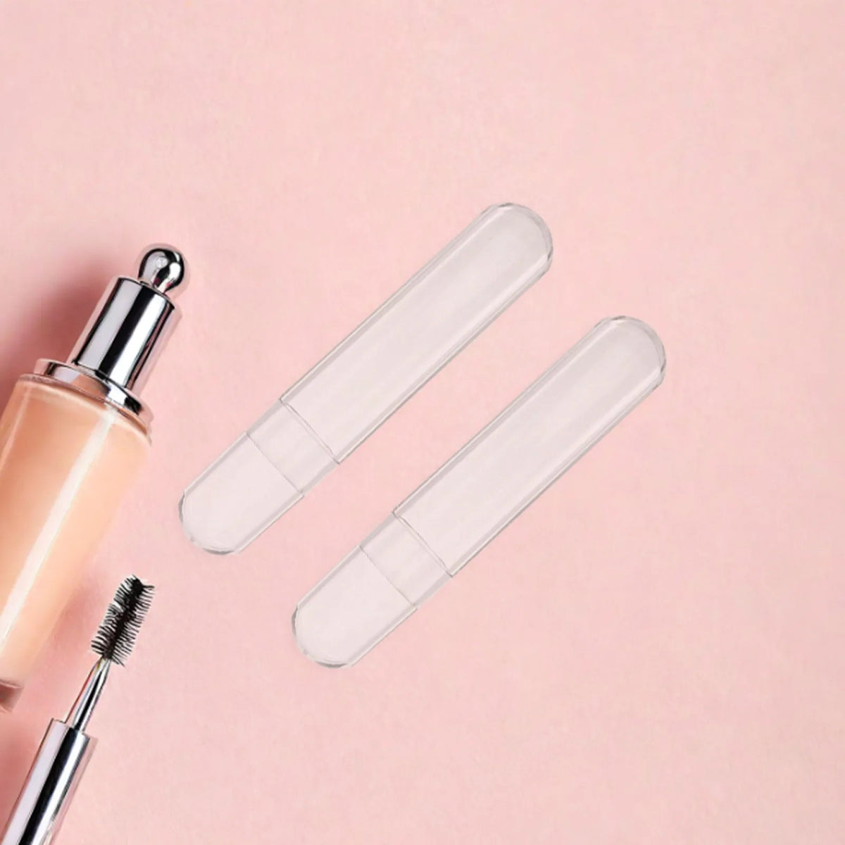4-Pack Clear Frosted Lash Tweezer Storage Tubes | Travel Case Tweezer Storage Case QXL