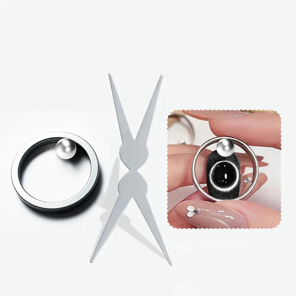 Cat Eye Hollow Ring Magnet | DIY Nail Art Manicure Tool Nail Art Magnet QXL 2pcs