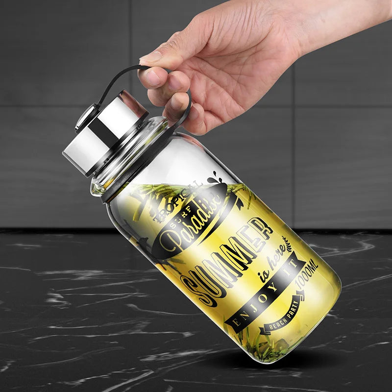 GIANXI Large Glass Water Bottle – BPA-Free & Leakproof Glass Water Bottle QXL