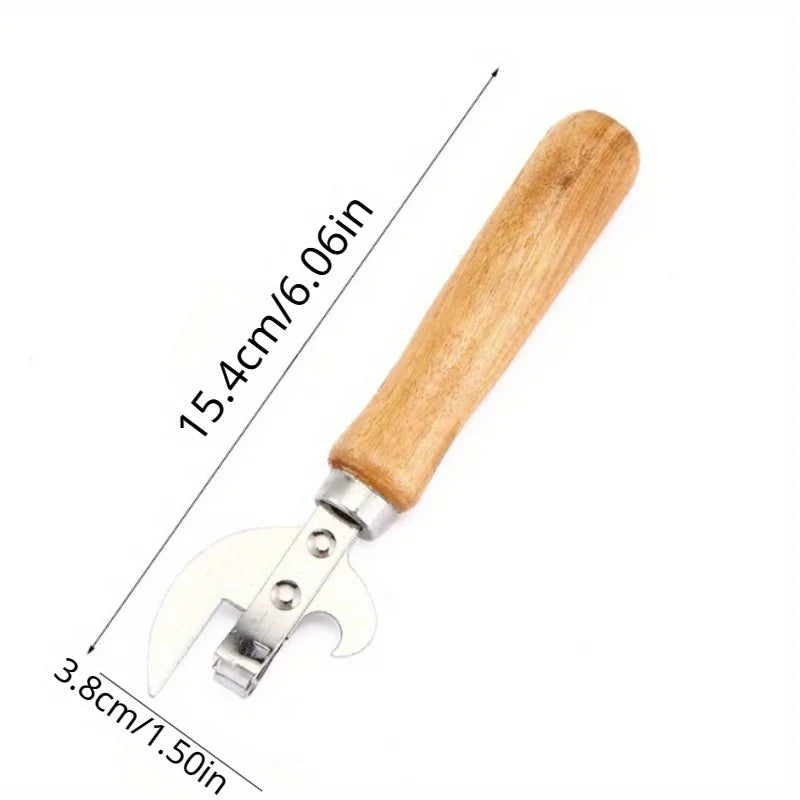 3-in-1 Stainless Steel Can & Bottle Opener | Wood Handle Can & Bottle Opener QXL