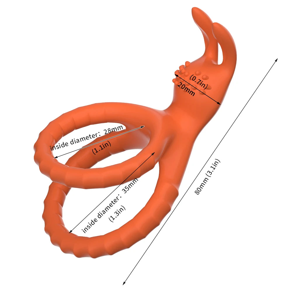 2-in-1 Silicone Adjustable Couple Ring | Adult Accessory Adult Couple Accessory QXL Orange
