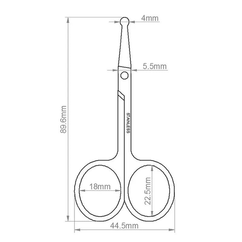 Stainless Steel Eyebrow & Nose Hair Scissors – Safety Round Tip Grooming Scissors QXL
