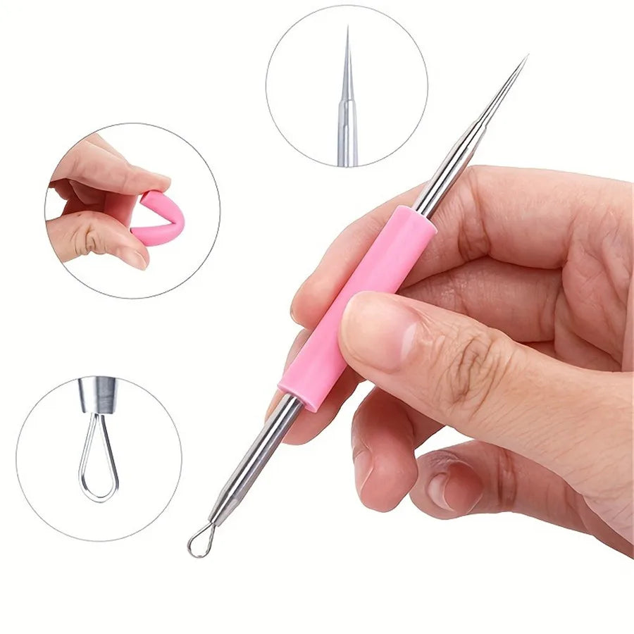 Double-Head Blackhead Extractor & Blemish Tool | Silicone Tip Blackhead Extractor Tool QXL