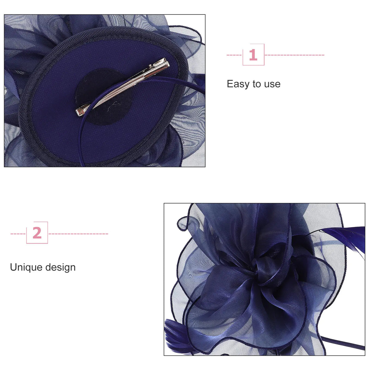 Floral Fascinator Hat | Mesh Plume Headdress for Tea Party Fascinator Hat QXL