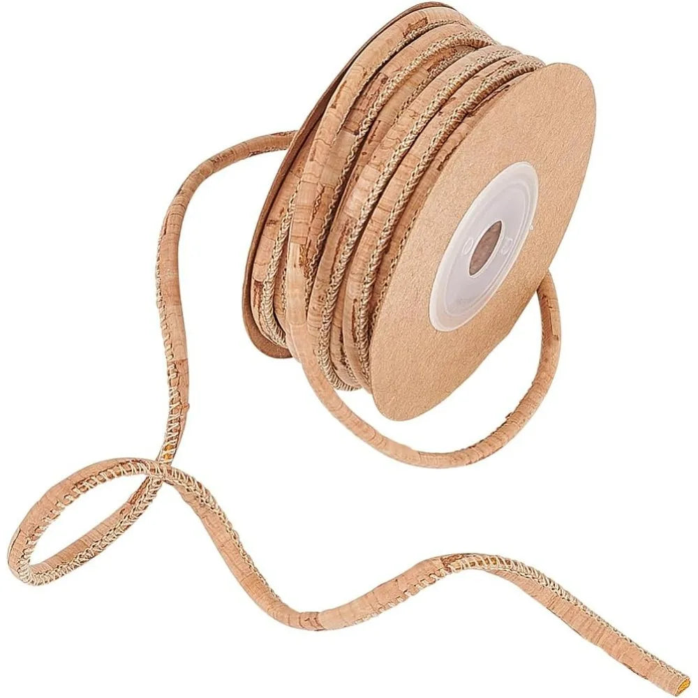 6.56 Yard Tan Cork Rope 1/8" | Braided Cord for Crafts & Jewelry Craft Cork Rope QXL