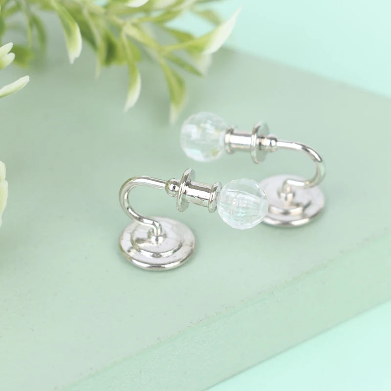1:12 Dollhouse Miniature Crystal Wall Lamp Pair – Gold & Silver Dollhouse Miniature QXL Silver