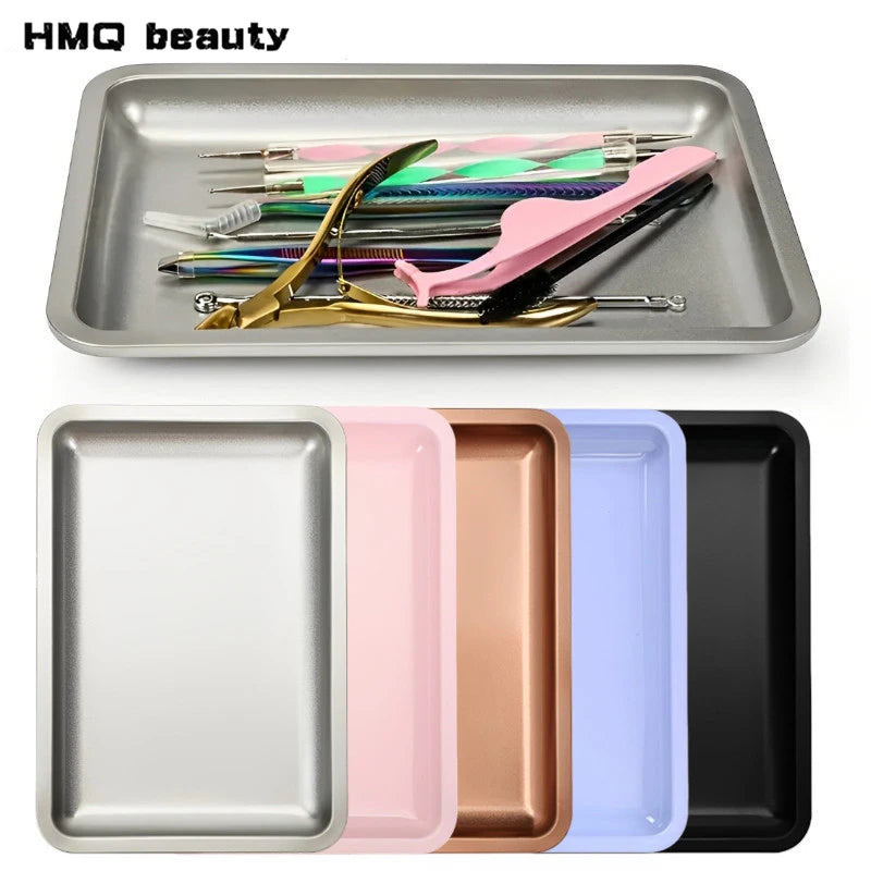 Square Stainless Steel Nail Art & Cosmetic Tool Tray Nail Art Tool Tray QXL