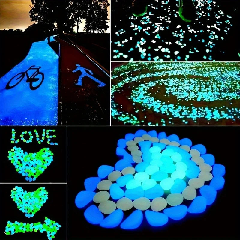1200-Pack Glow in the Dark Pebbles | Garden & Fish Tank Rocks Glow Garden Pebbles QXL