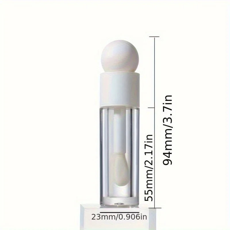 5ml Empty Lip Gloss Tubes | Large Brush Head, Matte Pink & Clear Lip Gloss Packaging QXL