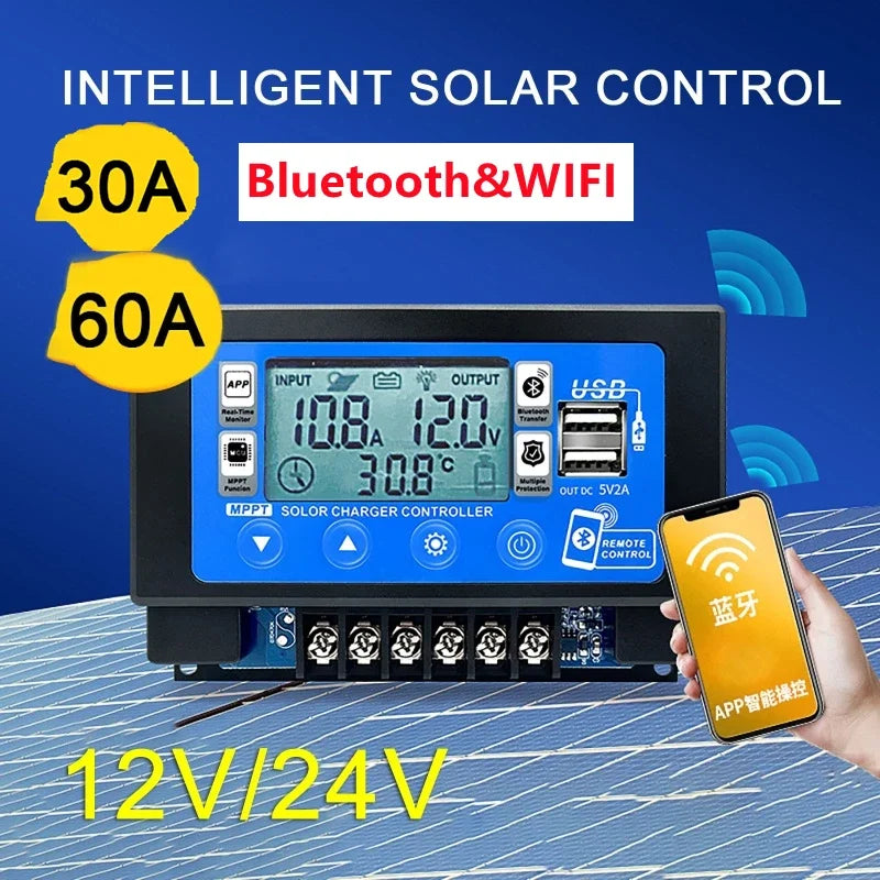Dreamburgh 60A MPPT Solar Charge Controller Bluetooth WiFi LCD MPPT Solar Controller QXL