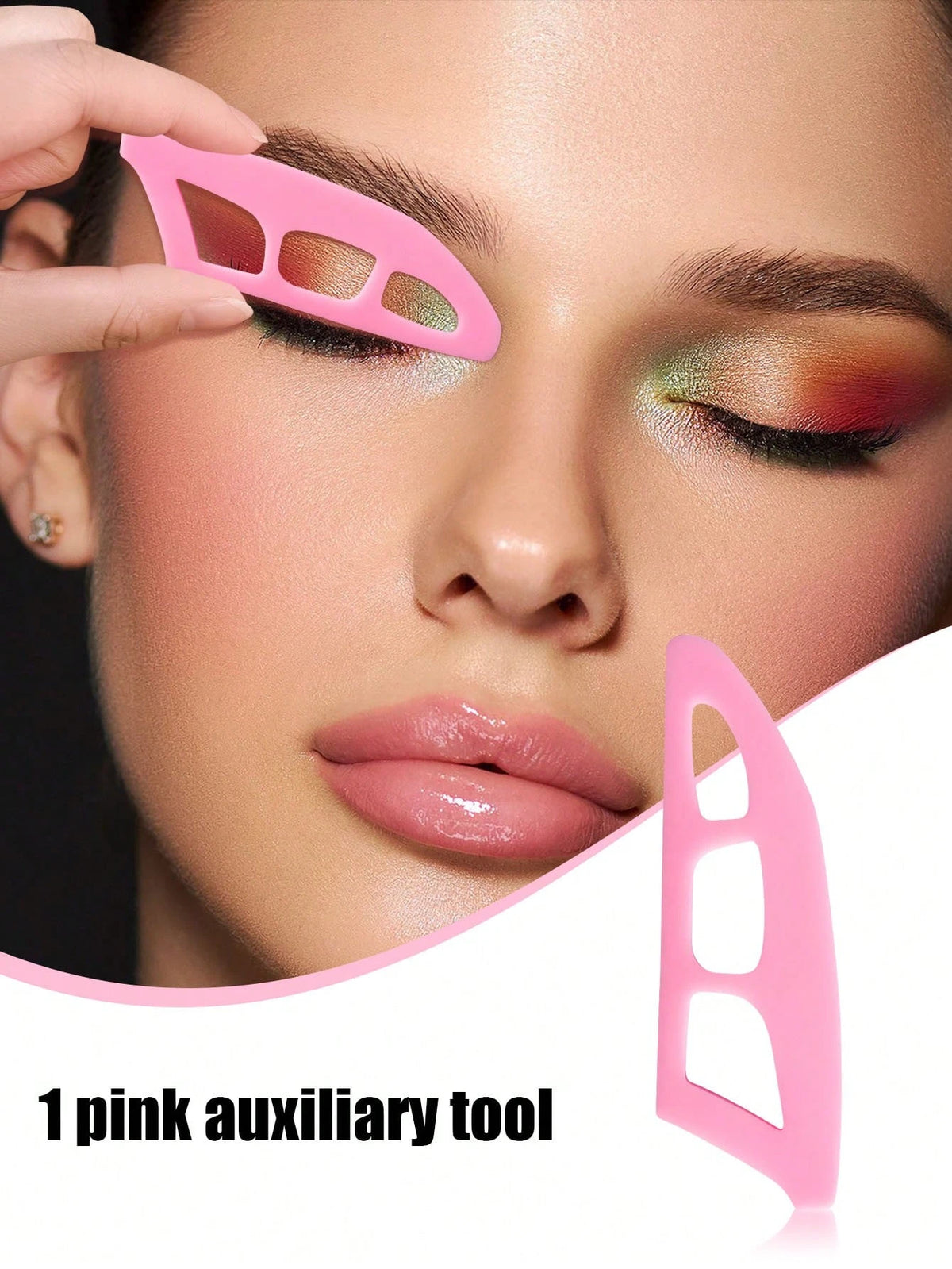 Silicone Eyeshadow Stamp Seal Template for Beginners Eyeshadow Stamp Tool QXL 1PC-Au Pink