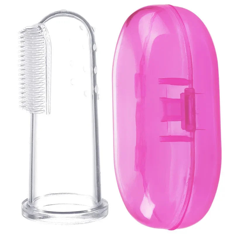 Soft Silicone Pet Finger Toothbrush for Dogs & Cats Pet Finger Toothbrush QXL Toothbrush set pink