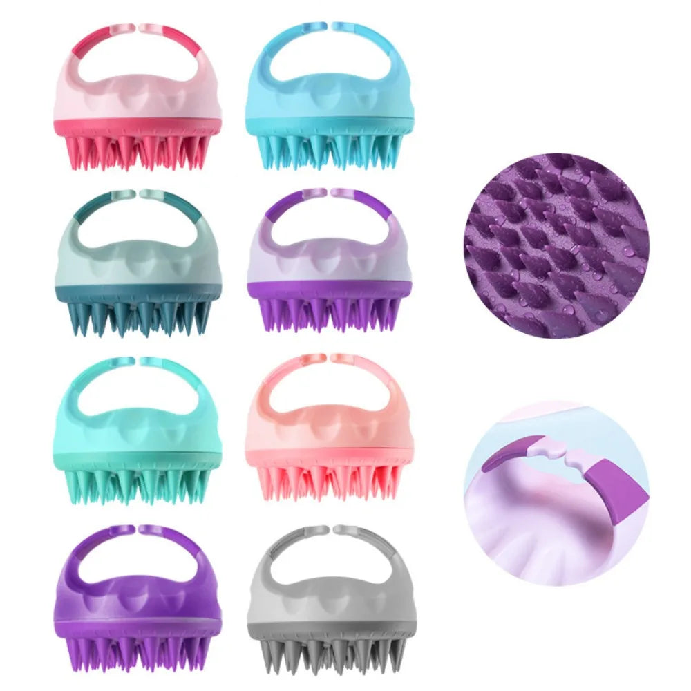 Silicone Scalp Massager Shampoo Brush | Wet & Dry Hair Comb Scalp Massage Brush QXL