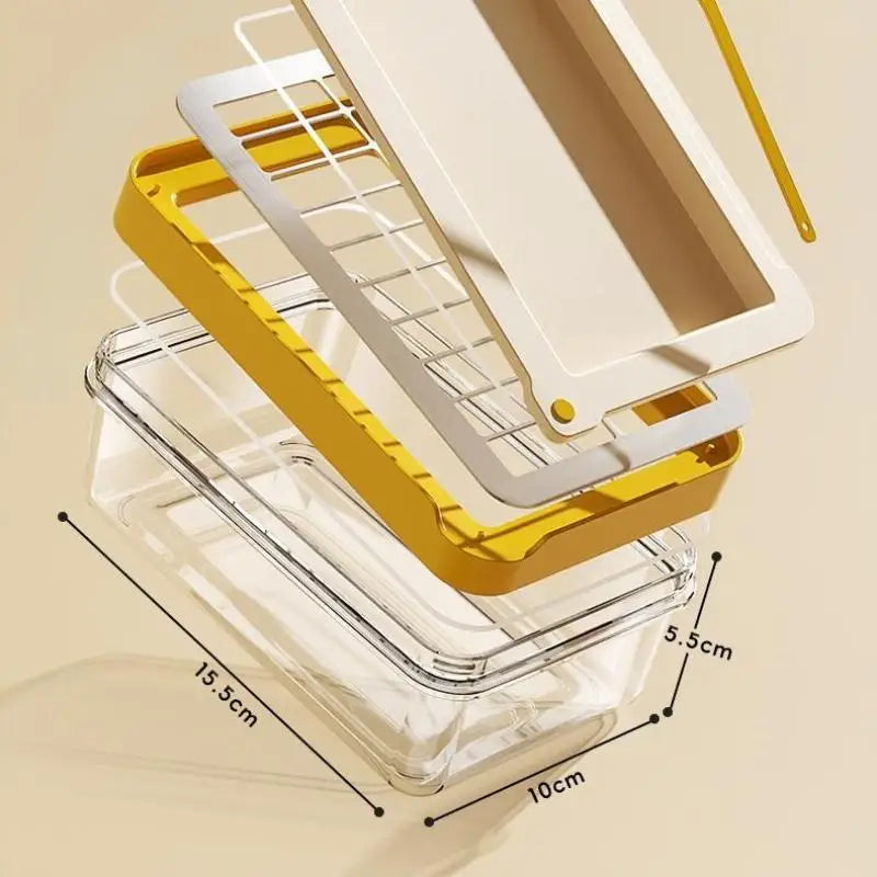 Butter Keeper Box with Lid & Cutter | Food-Grade Fridge Storage Butter Storage Box QXL