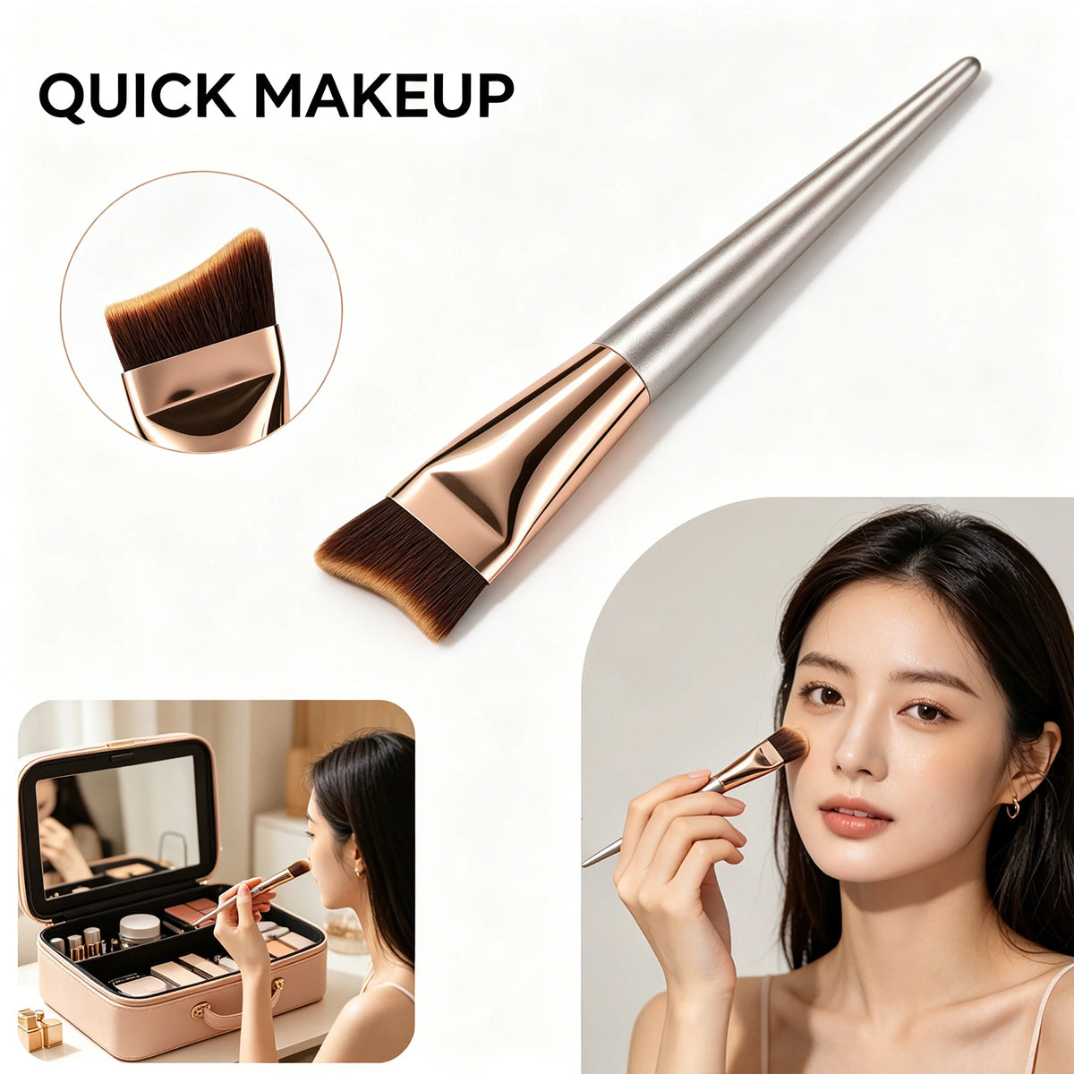 Flawless Foundation Brush | Soft, Even Coverage Makeup Tool Foundation Brush QXL