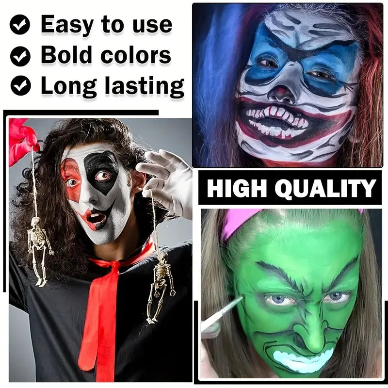 VERONNI 30g Water-Based Face & Body Paint – Black & White Body & Face Paint QXL