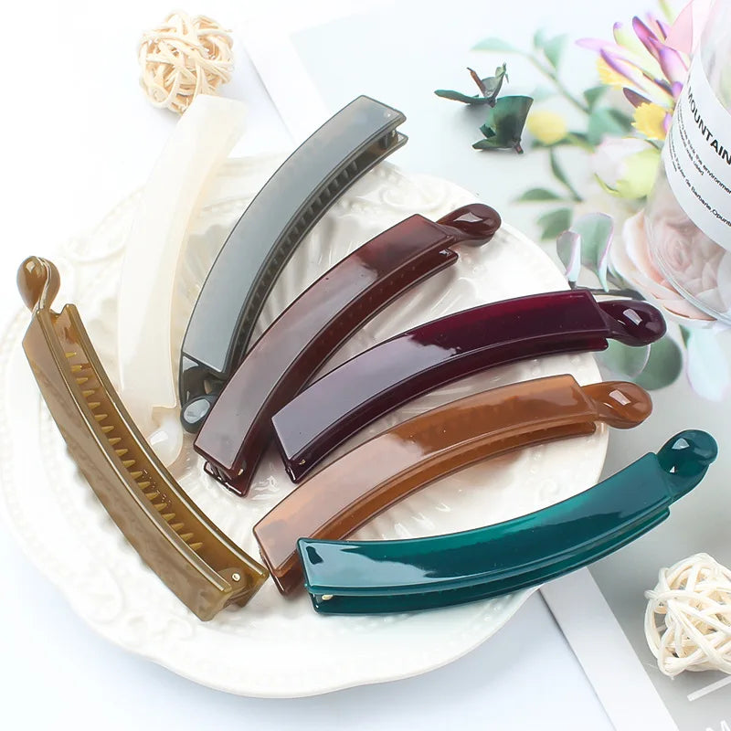 Frosted Banana Clip – Clear Ponytail Hair Claw Barrette Banana Hair Clip QXL