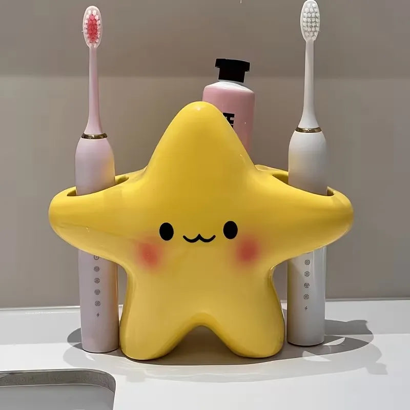 Star Smiling Face Toothbrush Holder | Electric & Manual Toothbrush Holder QXL