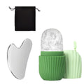 Ice Face Roller & Gua Sha Set | Cooling Facial Massage Ice Facial Roller Set QXL 3Pcs set Green