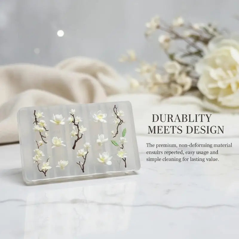 3D Magnolia Silicone Nail Art Mold | Floral Carving Template Silicone Nail Mold QXL