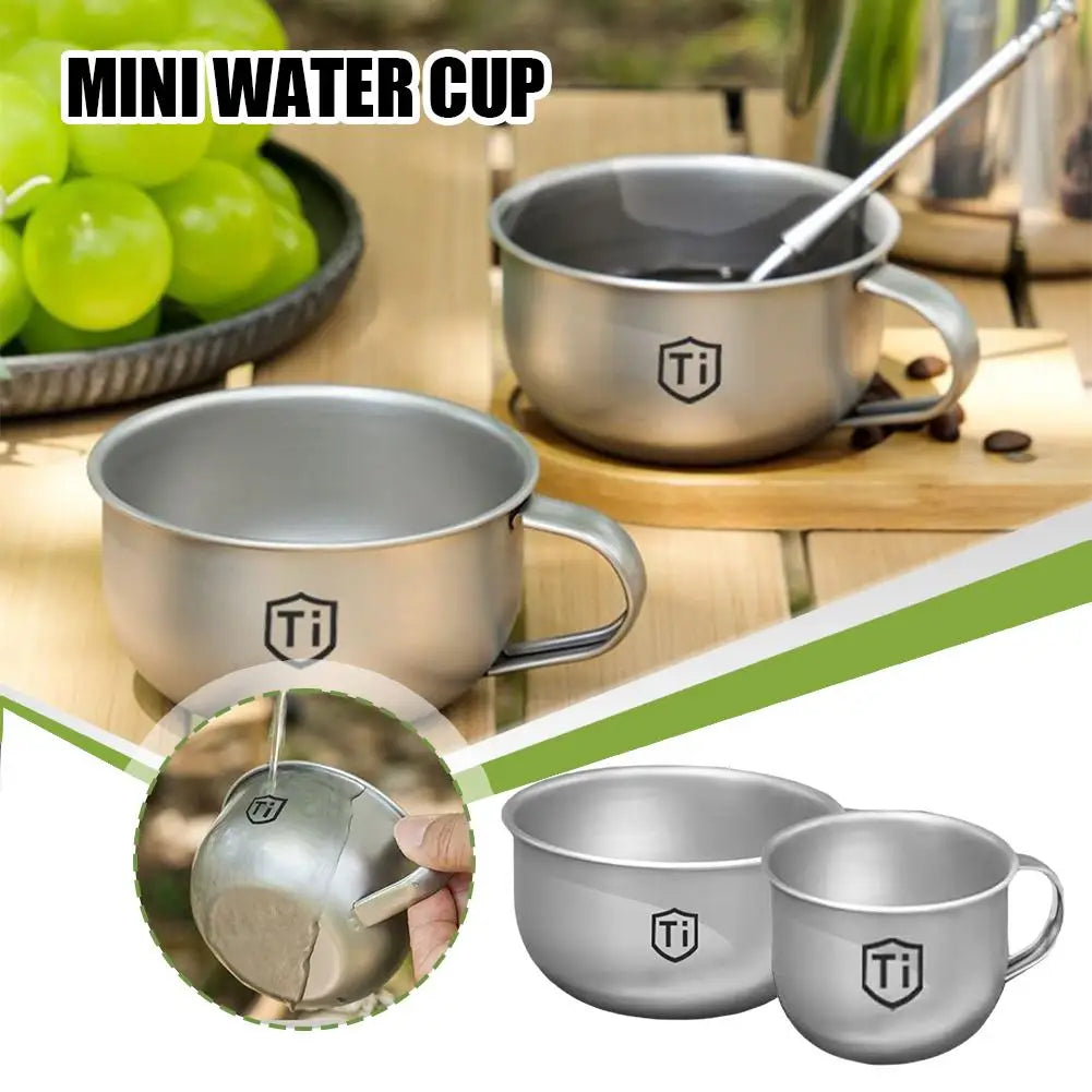 Mini Titanium Alloy Outdoor Cup | Camping Coffee & Water Mug Titanium Camping Cup QXL