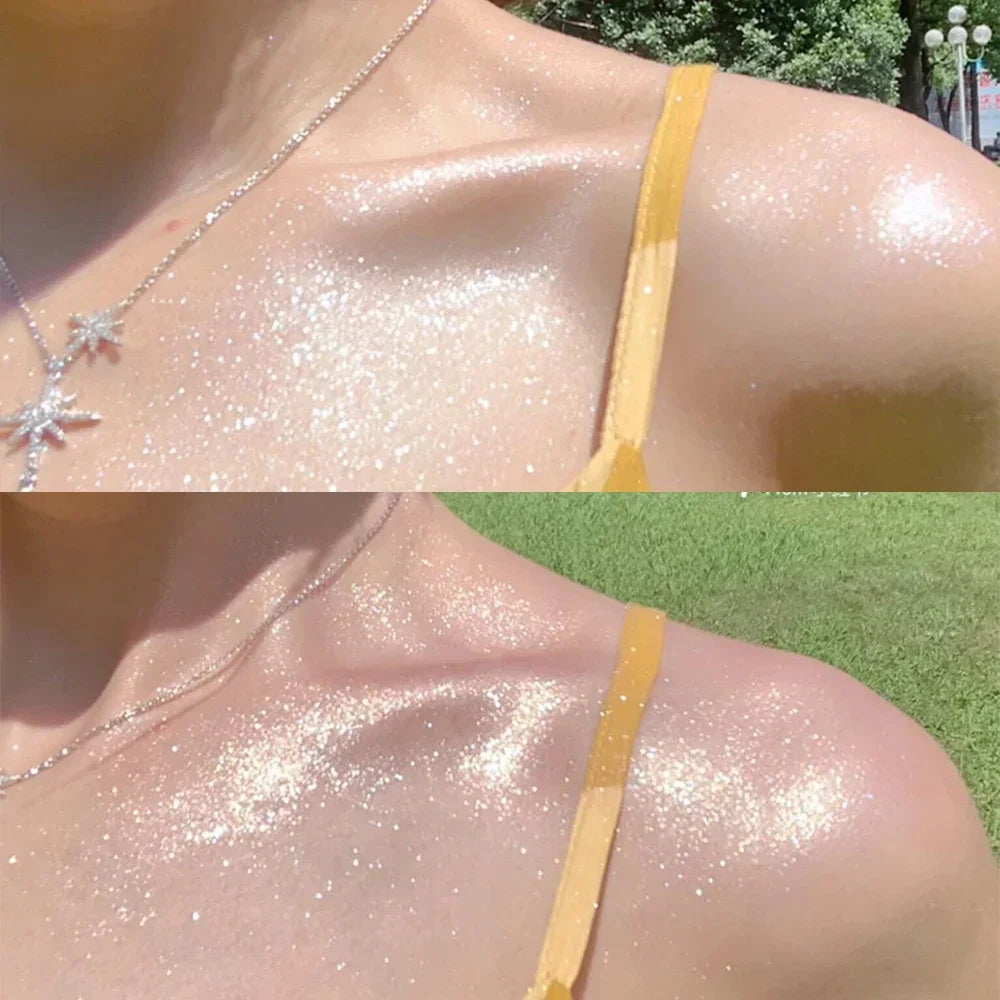 Highlighter Powder Palette | Shimmer Glow Face Contour Highlighter Palette QXL