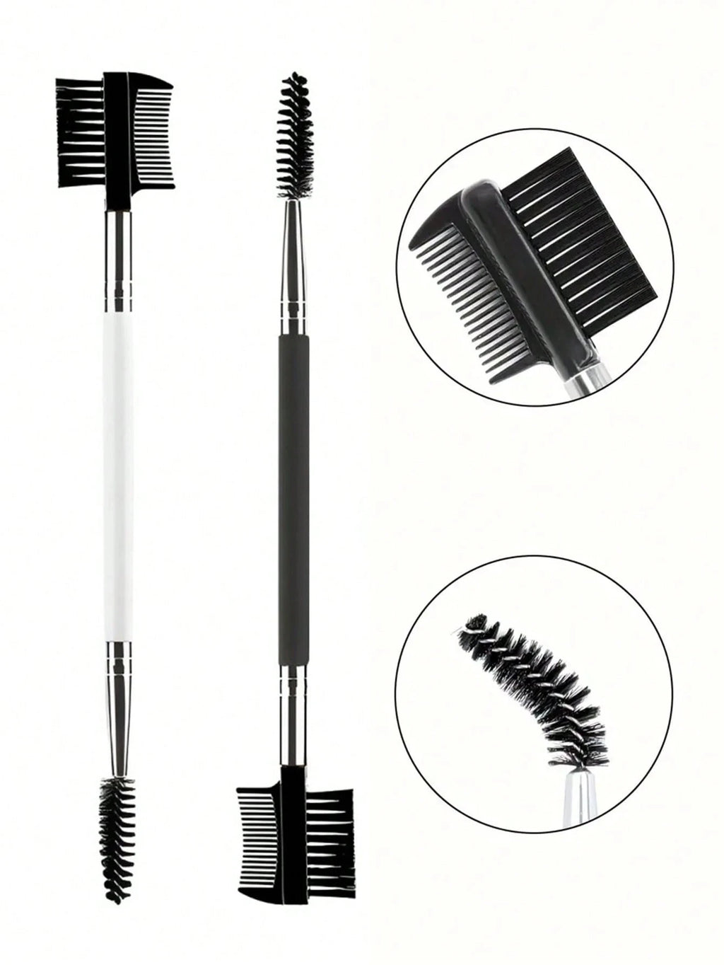 3-Head Eyebrow & Eyelash Spoolie Brush Set – Grooming Tool Spoolie Brush Set QXL