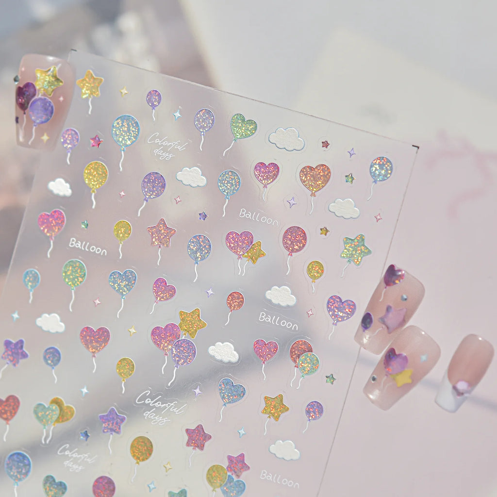 5D Holographic Nail Stickers – Dreamy Self-Adhesive Decals Nail Art Stickers QXL