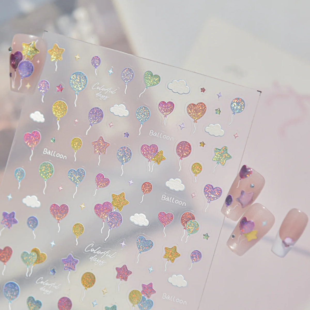 5D Holographic Nail Stickers – Dreamy Self-Adhesive Decals Nail Art Stickers QXL