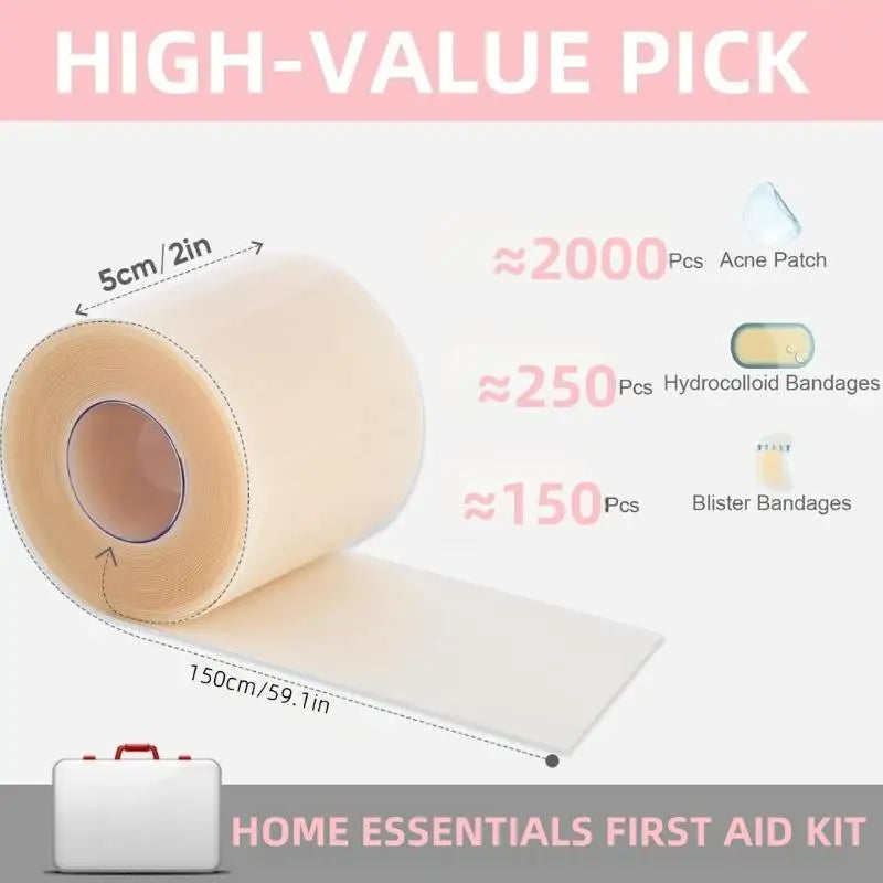 Hydrocolloid Dressing Roll 5cm x 150cm | Cut-to-Size Patches Hydrocolloid Dressing Roll QXL