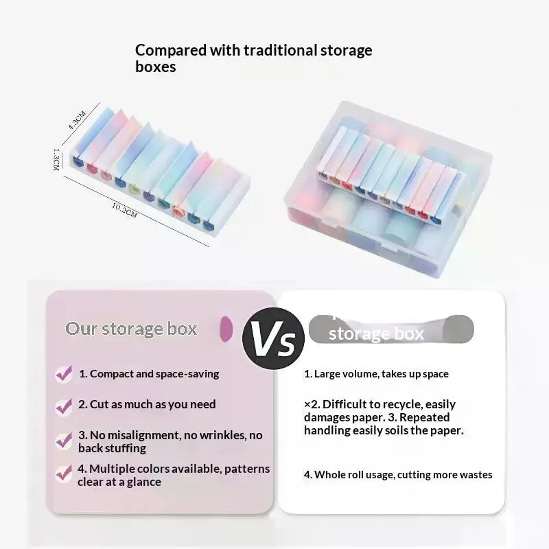 10-Slot Nail Art Transfer Foil Storage Box | Portable Organizer Nail Foil Organizer QXL