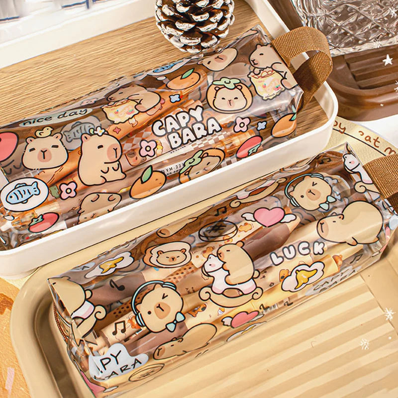 Kawaii Capybara Pencil Case | Cute Zipper Pen Bag Zipper Pencil Case QXL
