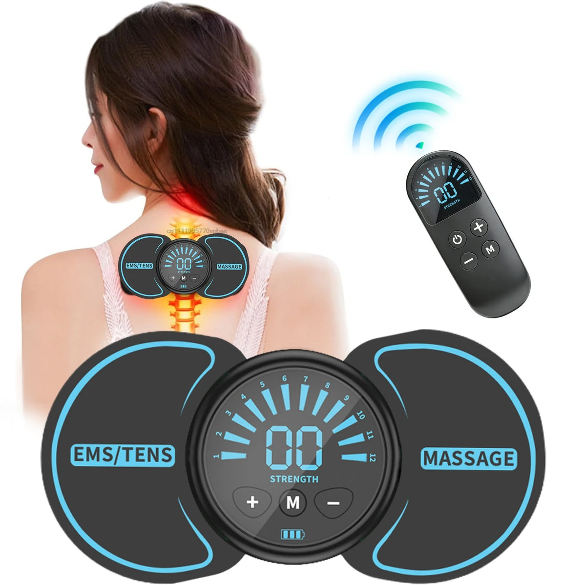Cordless EMS Neck & Shoulder Massager | Rechargeable Pulse EMS Pulse Massager QXL