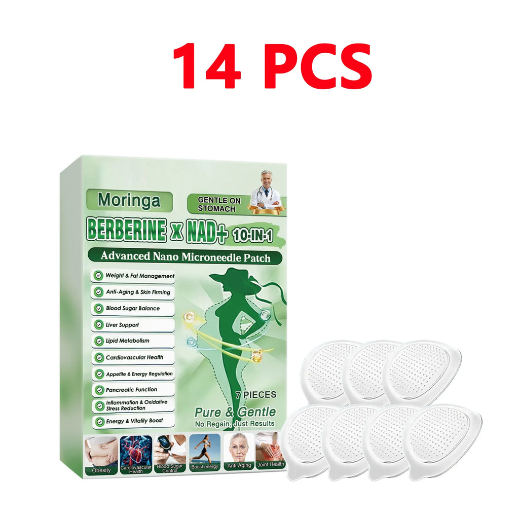 Nano Microneedle Patch with Berberine & NAD+ | 0.2mm Microdarts Microneedle Skin Patch QXL 14pcs