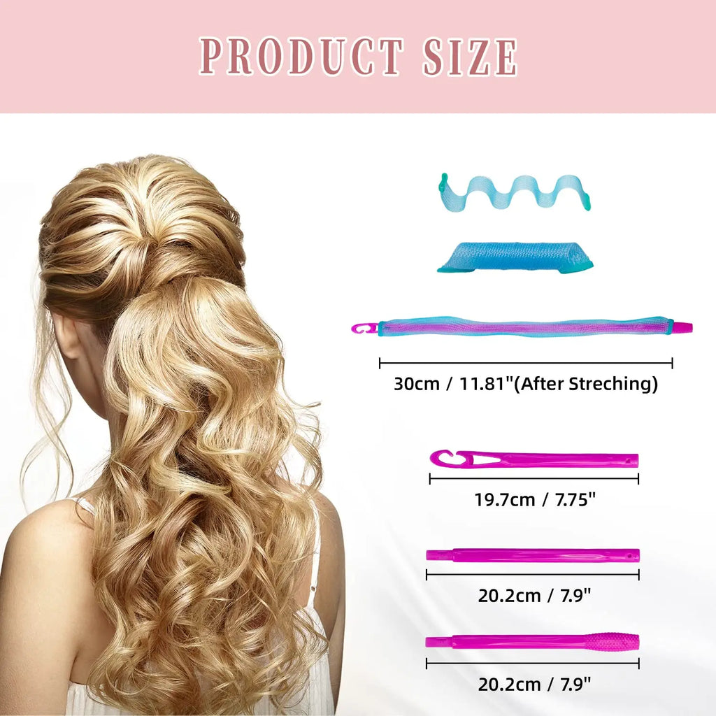 18-Pack Soft Magic Hair Rollers | No-Heat Curling Rods Hair Rollers QXL